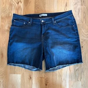 Levi's Dark Blue Denim Cutoff Bermuda Shorts